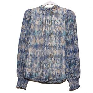 NEW Hailey & Co Bow back Abstract Print Leslie Blouse Size Medium